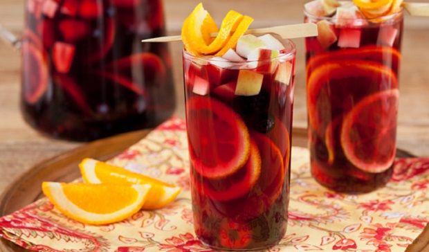 In the Kitchen with Stefano Faita Fresh Berry Sangria served in tall glasses