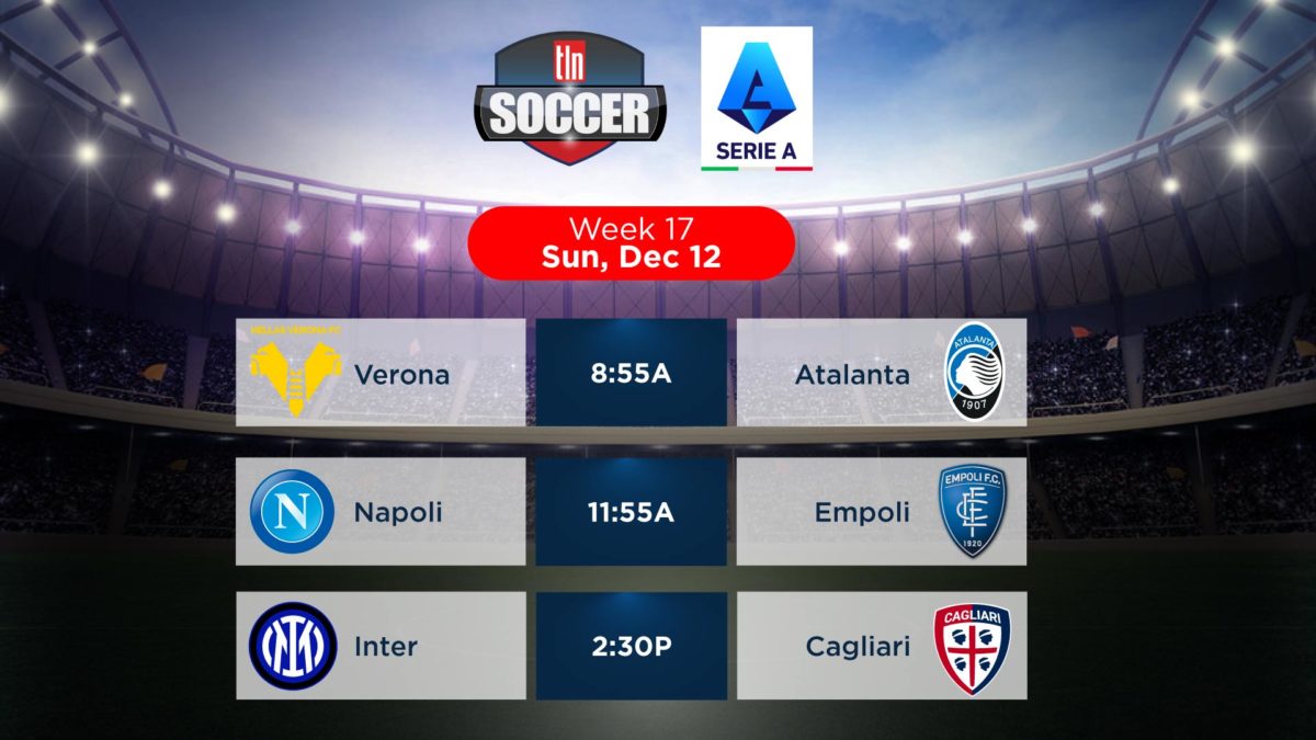 Serie A Italian League Soccer: Week 17 | Sun, Dec 12
