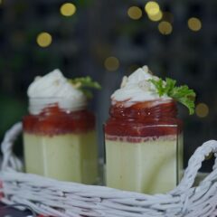 Catherine Fulvio's White Chocolate & Strawberry Custard Cream Pots