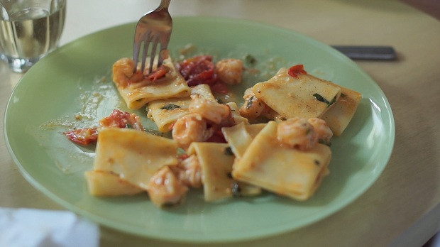 Paccheri con Gamberi