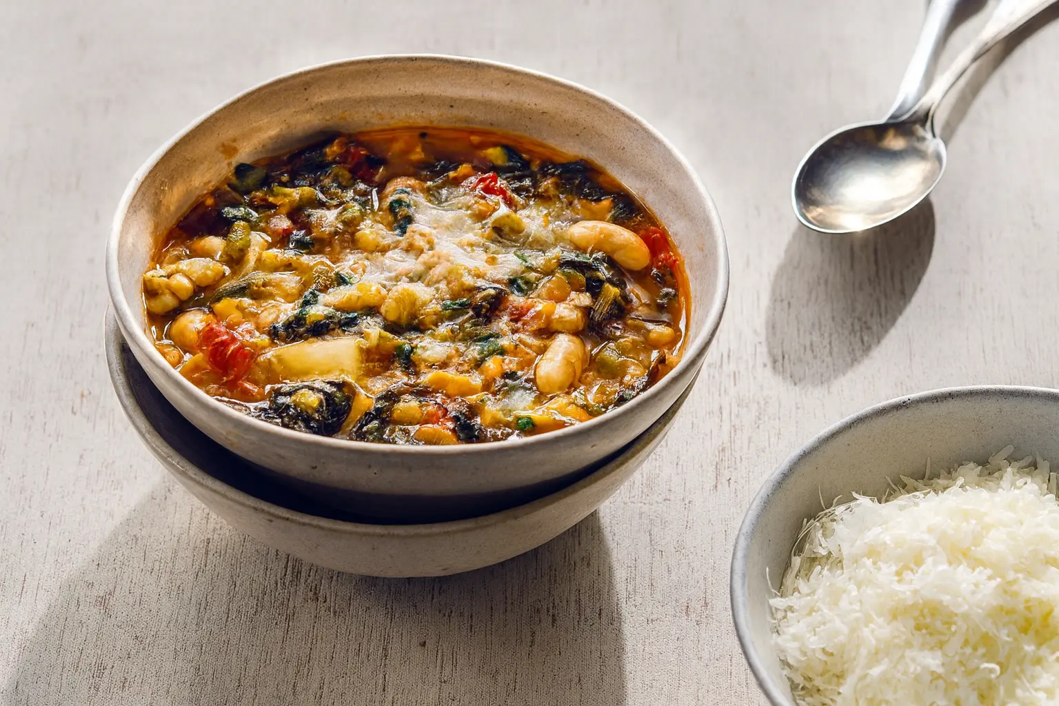 Bowl of Gino D’Acampo’s Zuppa di Verdure Minestrone