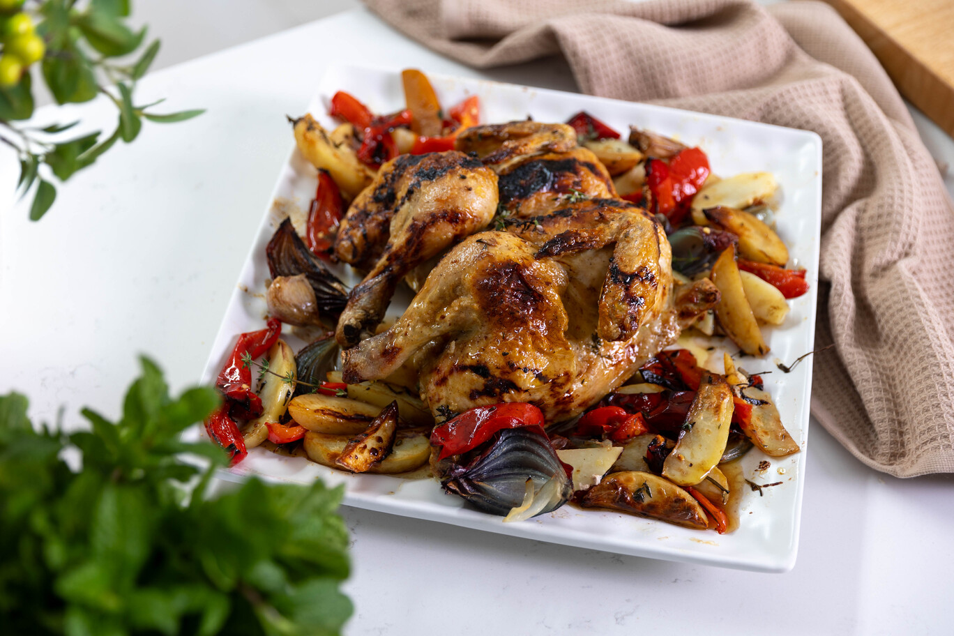 Potato and Capsicum Tray Bake