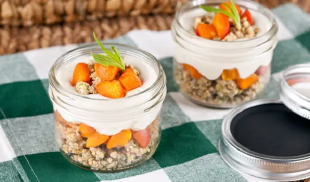 In the Kitchen with Stefano Faita Apricot Cheesecake served in mason jars In the Kitchen with Stefano Faita Apricot Cheesecake served in mason jars